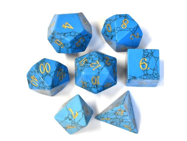 Würfelz Blue Turquoise - 7 Die Stone Set
