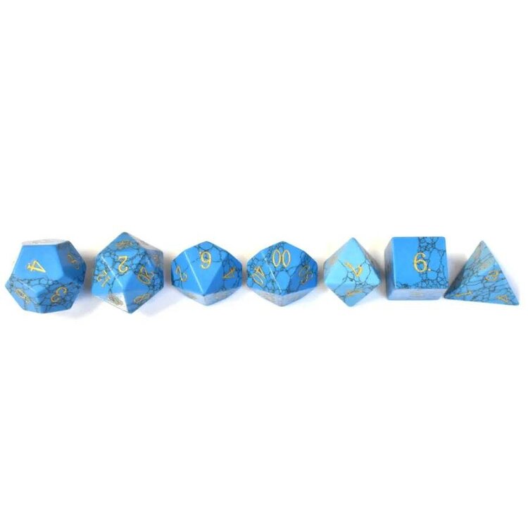 Würfelz Blue Turquoise - 7 Die Stone Set