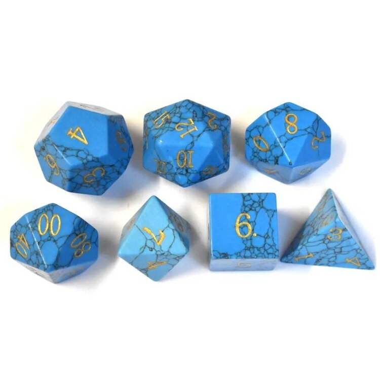 Würfelz Blue Turquoise - 7 Die Stone Set