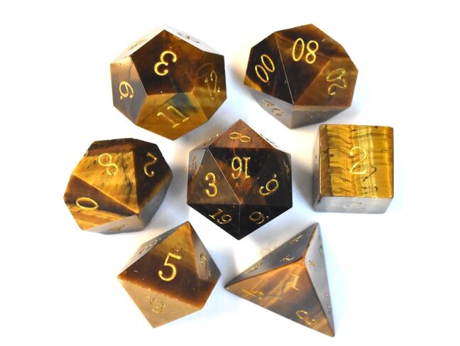 Würfelz Tiger Eye - 7 Die Stone Set