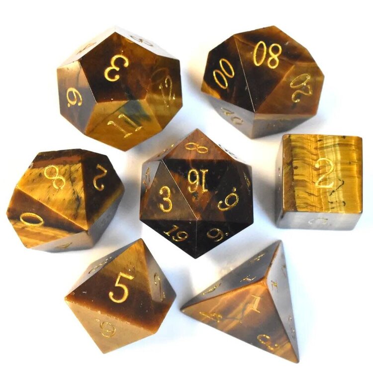 Würfelz Tiger Eye - 7 Die Stone Set
