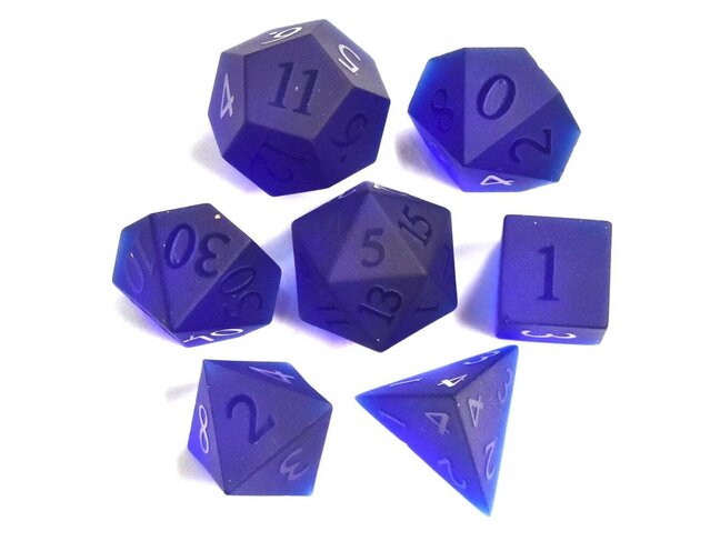 Würfelz Sandblasting Blue Glass - 7 Die Glass Set
