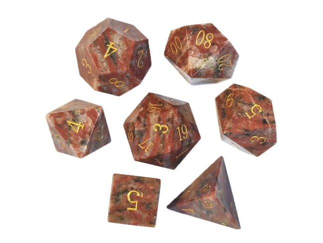 Würfelz Sesame Red Stone - 7 Die Stone Set
