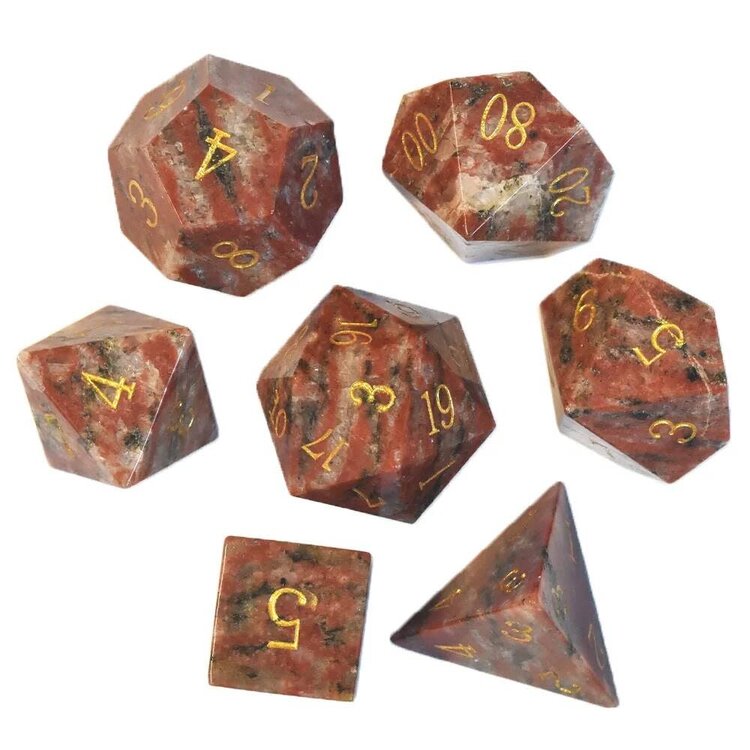 Würfelz Sesame Red Stone - 7 Die Stone Set