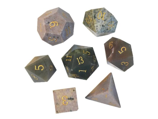 Würfelz Indian Agate - 7 Die Stone Set