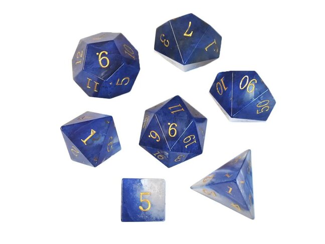 Würfelz Blue Watermelon Stone - 7 Die Stone Set