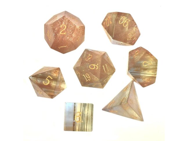 Würfelz Blond Crystal - 7 Die Stone Set