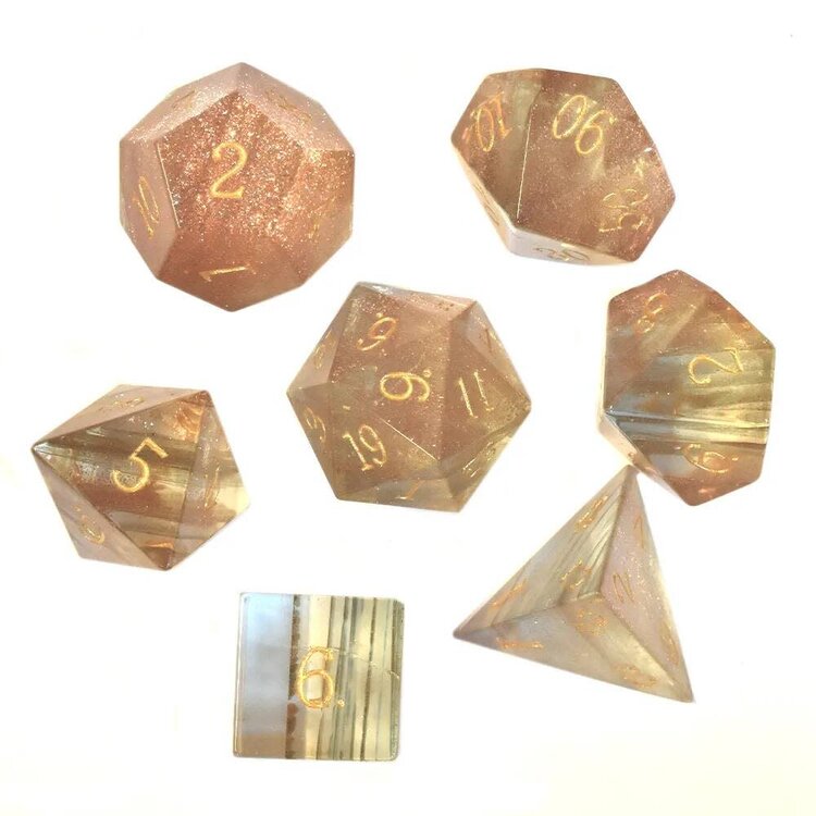 Würfelz Blond Crystal - 7 Die Stone Set