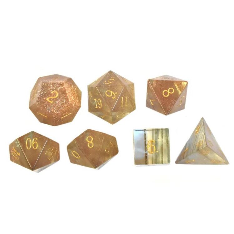 Würfelz Blond Crystal - 7 Die Stone Set