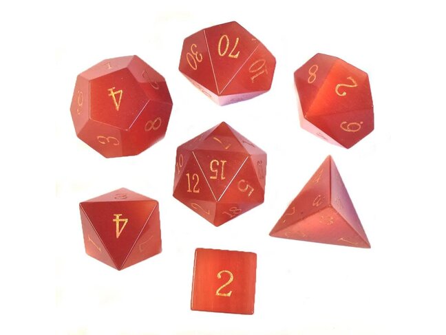 Würfelz Red Cats-Eye - 7 Die Stone Set
