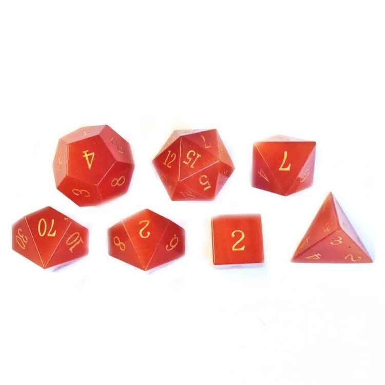 Würfelz Red Cats-Eye - 7 Die Stone Set