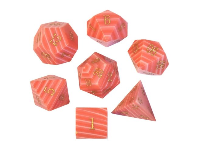 Würfelz Red Malachite - 7 Die Stone Set