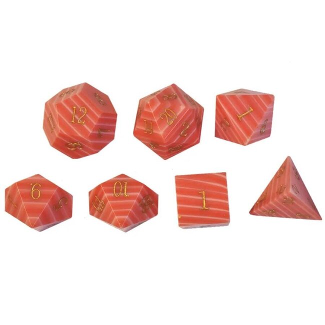 Würfelz Red Malachite - 7 Die Stone Set