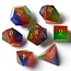 Würfelz Tricolor Cat's Eye - 7 Die Stone Set