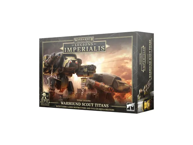 Games Workshop Warhammer Legions Imperialis: Warhound Scout Titans with Turbo Laser Destructors and Vulcan Mega-Bolters