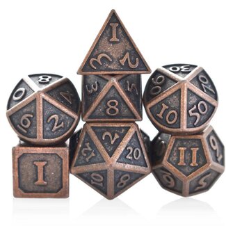 Würfelz Barrel Plated Copper - 7 Die Metal Set