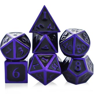 Würfelz Black with Purple - 7 Die Metal Set