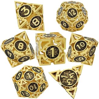 Würfelz Triangle Black with Gold - 7 Die Metal Set
