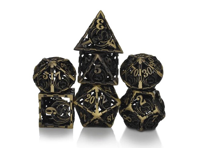 Würfelz Dragon Hollow Vintage Bronze - 7 Die Metal Set