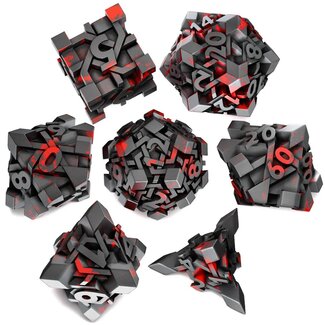 Würfelz Blood Stained Cube - 7 Die Metal Set