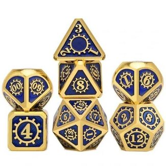 Würfelz Gear Blue with Gold - 7 Die Metal Set