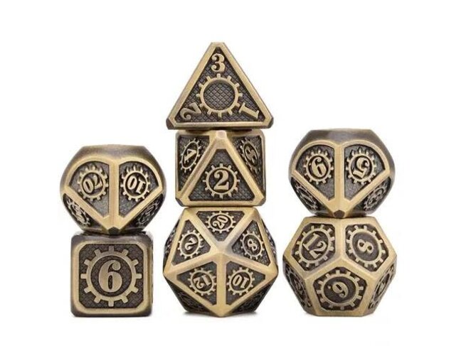Würfelz Gear Antique Bronze - 7 Die Metal Set