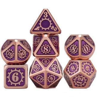 Würfelz Gear Purple Powder with Bronze - 7 Die Metal Set