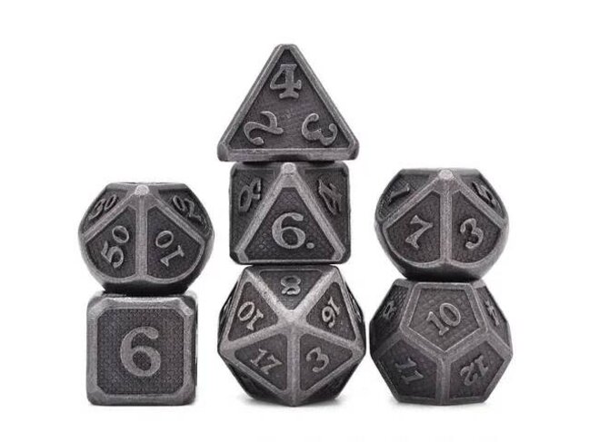 Würfelz Snake Pattern Nickel - 7 Die Metal Set