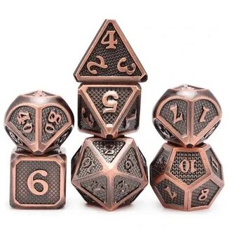 Würfelz Snake Pattern Bronze - 7 Die Metal Set