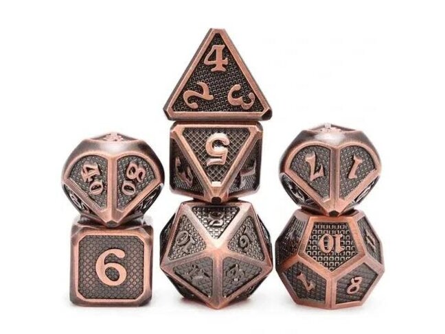 Würfelz Snake Pattern Bronze - 7 Die Metal Set