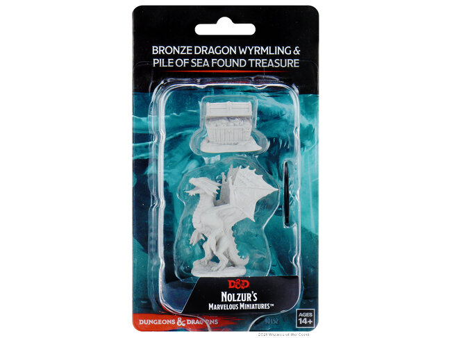 Wizkids Bronze Dragon Wyrmling & Pile of Sea Found Treasure