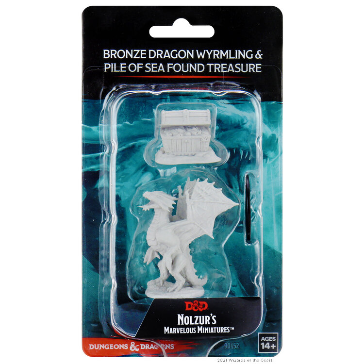 Wizkids Wizkids - Nolzur's Marvelous Miniatures: Bronze Dragon Wyrmling & Pile of Sea Found Treasure