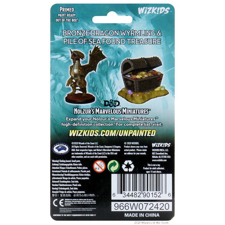 Wizkids Wizkids - Nolzur's Marvelous Miniatures: Bronze Dragon Wyrmling & Pile of Sea Found Treasure