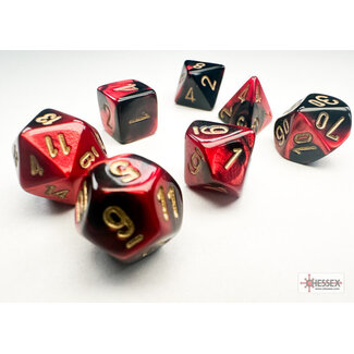 Chessex Black-Red/gold - Gemini Polyhedral 7-Die Set Mini