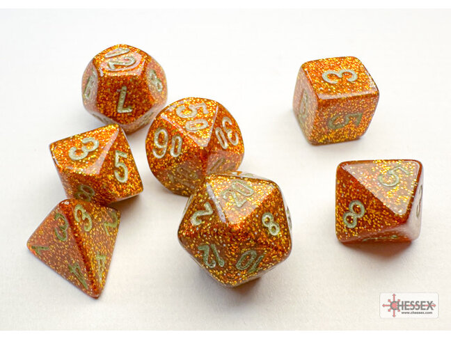 Chessex Gold/silver - Glitter Polyhedral 7-Die Set Mini