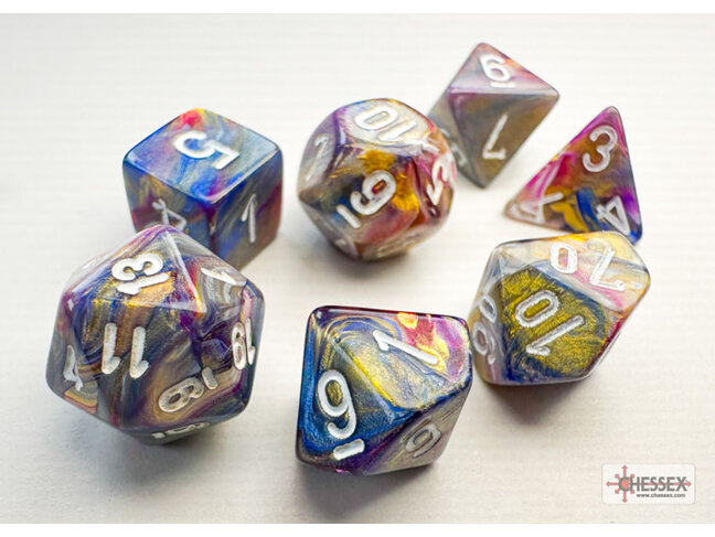 Chessex Carousel/white - Festive Polyhedral 7-Die Set Mini