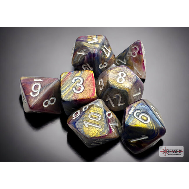 Chessex Chessex: Carousel/white - Festive Polyhedral 7-Die Set Mini