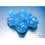 Chessex Chessex: Caribbean Blue/white - Frosted Polyhedral 7-Die Set Mini
