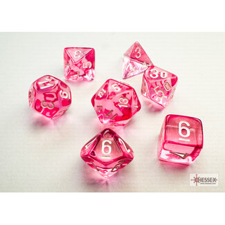 Chessex Pink/white -  Translucent Polyhedral 7-Die Set Mini