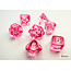 Chessex Chessex: Pink/white -  Translucent Polyhedral 7-Die Set Mini