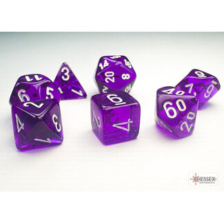 Chessex Purple/white - Translucent Polyhedral 7-Die Set Mini