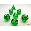Chessex Chessex: Green/white - Translucent Polyhedral 7-Die Set Mini