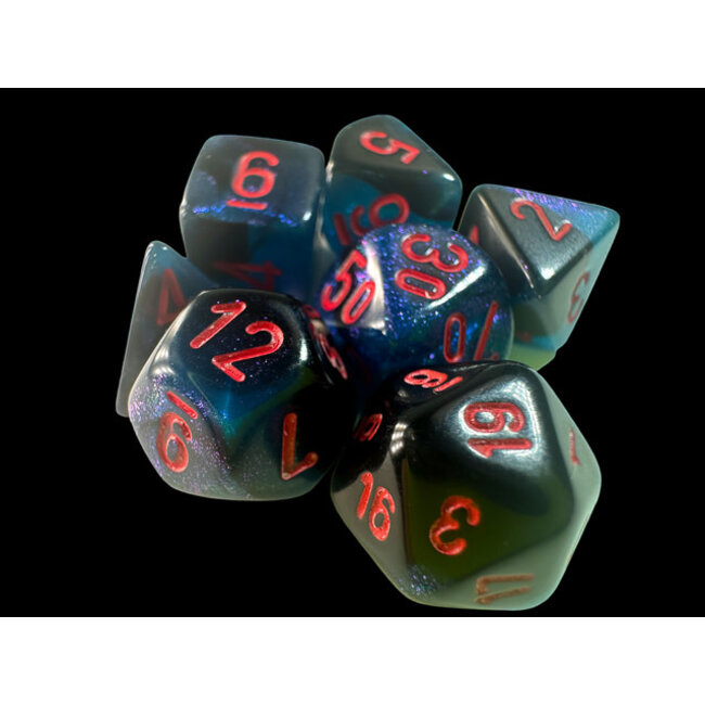 Chessex Chessex: Black-Starlight - Gemini Polyhedral 7-Die Set Mini