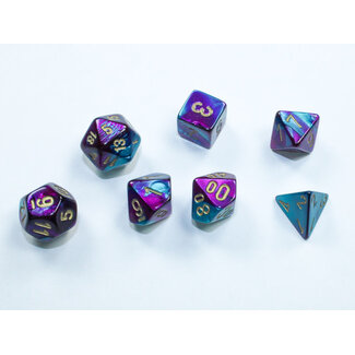 Chessex Purple-Teal/gold - Gemini Polyhedral 7-Die Set Mini