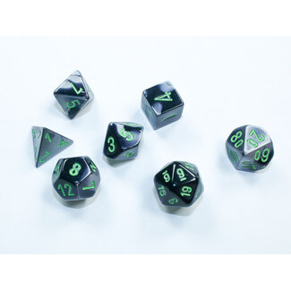 Chessex Black-Grey/green - Gemini Polyhedral 7-Die Set Mini