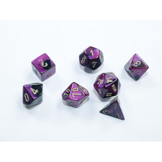 Chessex Black-Purple/gold - Gemini Polyhedral 7-Die Set Mini