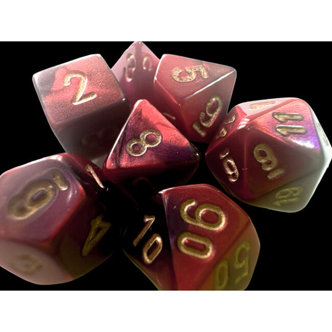 Chessex Chessex: Purple-Red/gold - Gemini Polyhedral 7-Die Set Mini