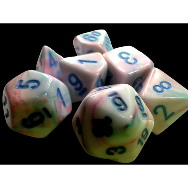 Chessex Chessex: Pop Art/blue - Festive Polyhedral 7-Die Set Mini