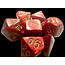 Chessex Chessex: Scarlet/gold - Scarab Polyhedral 7-Die Set Mini
