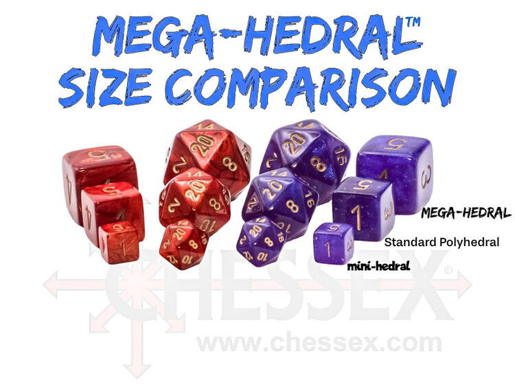 Chessex Chessex: Nocturnal/turquoise - Nebula Mega-Hedral 7-Die Set